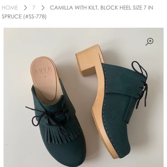 Bryr Shoes - NIB Bryr Camilla Kilt Clogs in Spruce